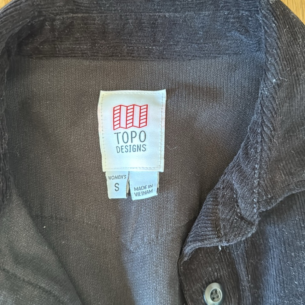 Topo Designs Corduroy Black Button Down Shirt - Picture 3 of 4